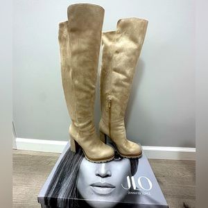 Jennifer Lopez Womens Shoes Suede Over Knee Boots